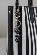 Corky Black and White Bag Charm